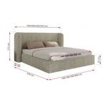 Łóżko tapicerowane EMORA CLASSIC 140x200 - materac multipocket - beżowy, struktura