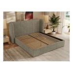 Łóżko tapicerowane EMORA CLASSIC 180x200 - materac piankowy - szary, struktura