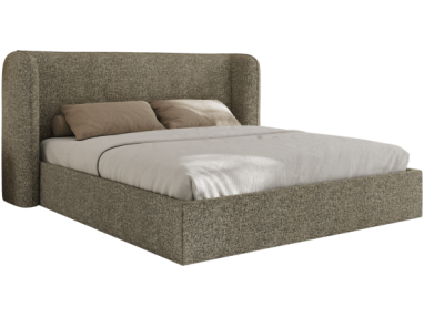 Łóżko tapicerowane EMORA CLASSIC 160x200 - materac pocket - szary, struktura