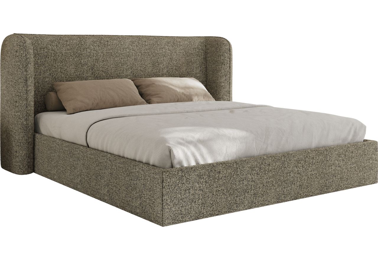 Łóżko tapicerowane EMORA CLASSIC 140x200 - materac multipocket - szary, struktura