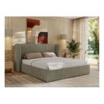 Łóżko tapicerowane EMORA CLASSIC 200x200 - materac multipocket - szary, struktura