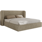 Łóżko tapicerowane EMORA CLASSIC 180x200 - materac piankowy - ciemnobeżowy, struktura