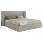 Łóżko tapicerowane EMORA CLASSIC 160x200 - materac multipocket - jasnoszary, struktura