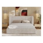 Łóżko tapicerowane EMORA CLASSIC 180x200 - beżowy, sztruks