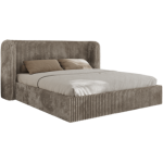 Łóżko tapicerowane EMORA CLASSIC 160x200 - materac pocket - jansobrązowy, sztruks