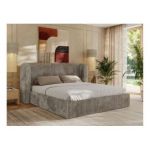 Łóżko tapicerowane EMORA CLASSIC 180x200 - materac pocket - jansobrązowy, sztruks