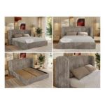 Łóżko tapicerowane EMORA CLASSIC 180x200 - materac multipocket - jansobrązowy, sztruks