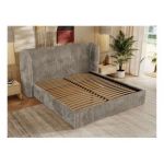 Łóżko tapicerowane EMORA CLASSIC 200x200 - materac multipocket - jansobrązowy, sztruks