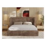 Łóżko tapicerowane EMORA CLASSIC 200x200 - brązowy, sztruks