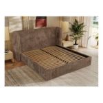 Łóżko tapicerowane EMORA CLASSIC 160x200 - materac pocket - brązowy, sztruks