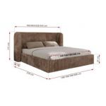 Łóżko tapicerowane EMORA CLASSIC 200x200 - materac pocket - brązowy, sztruks