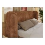 Łóżko tapicerowane EMORA CLASSIC 140x200 - materac pocket - pomarańczowy, sztruks