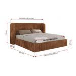 Łóżko tapicerowane EMORA CLASSIC 200x200 - materac multipocket - pomarańczowy, sztruks