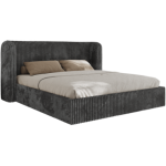 Łóżko tapicerowane EMORA CLASSIC 180x200 - materac piankowy - szary, sztruks