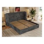 Łóżko tapicerowane EMORA CLASSIC 180x200 - materac piankowy - szary, sztruks