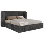 Łóżko tapicerowane EMORA CLASSIC 200x200 - materac pocket - szary, sztruks