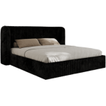 Łóżko tapicerowane EMORA CLASSIC 200x200 - czarny, sztruks