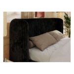 Łóżko tapicerowane EMORA CLASSIC 180x200 - materac piankowy - czarny, sztruks