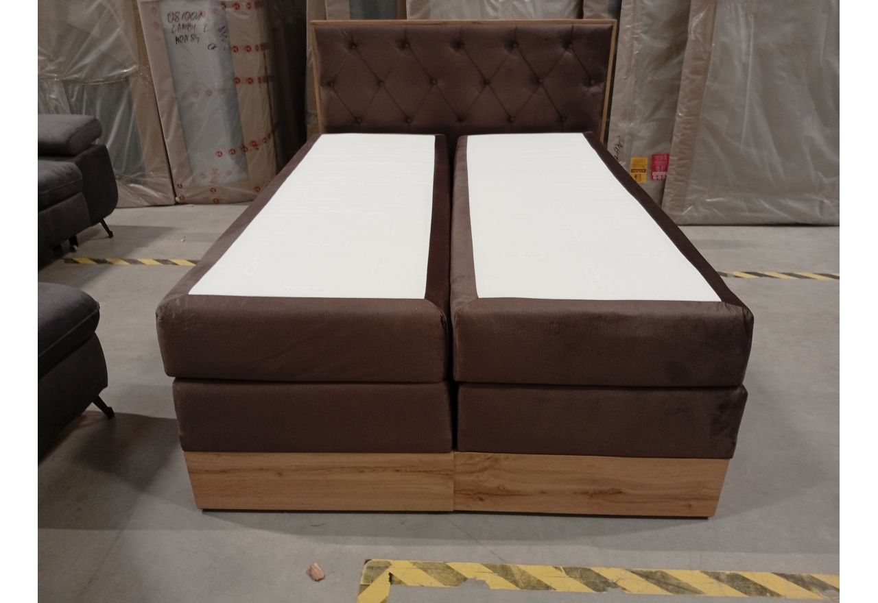 Łóżko kontynentalne VENETO KING 140x200 - Monolith 15 - brązowy - OUTLETU