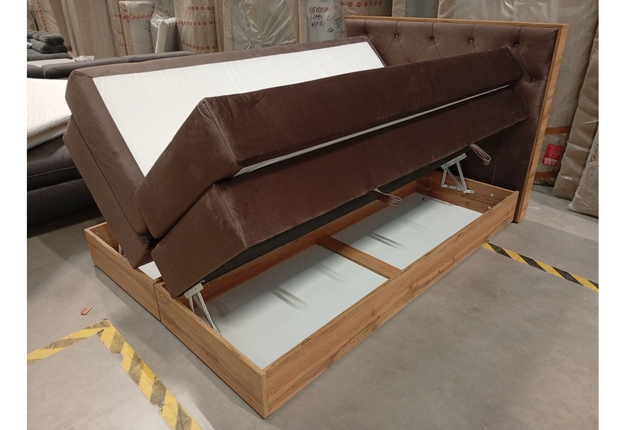 Łóżko kontynentalne VENETO KING 140x200 - Monolith 15 - brązowy - OUTLETU