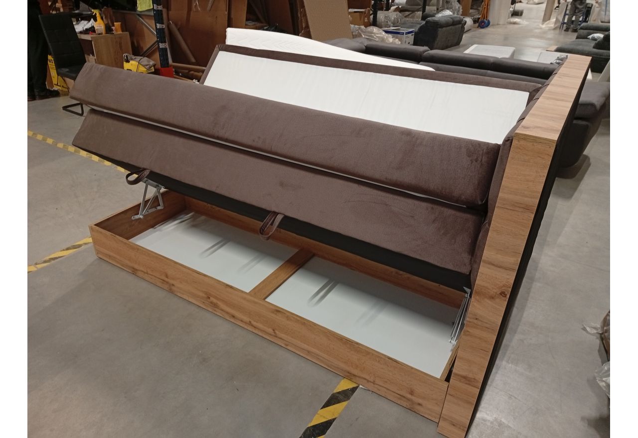 Łóżko kontynentalne VENETO KING 140x200 - Monolith 15 - brązowy - OUTLETU