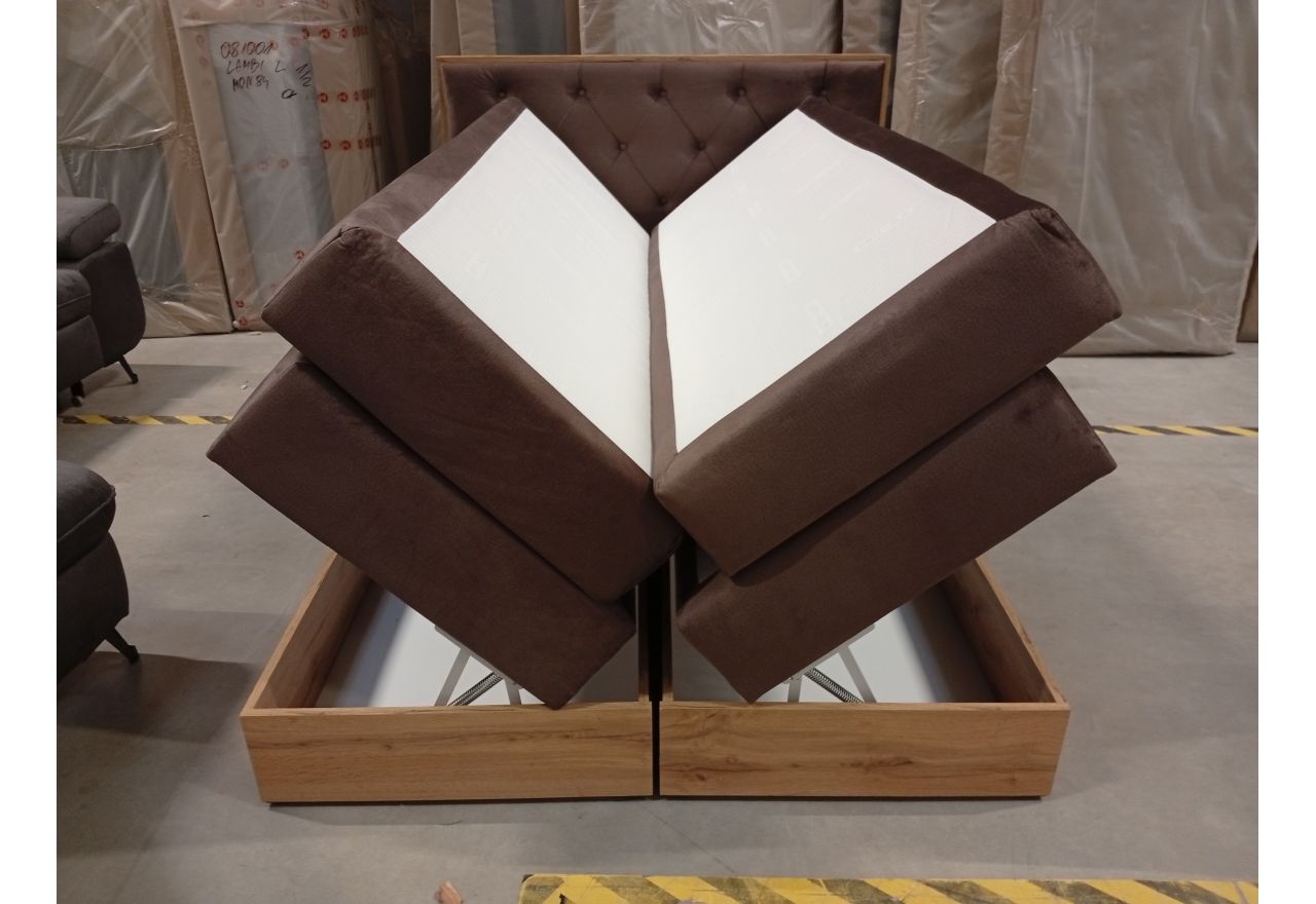 Łóżko kontynentalne VENETO KING 140x200 - Monolith 15 - brązowy - OUTLETU