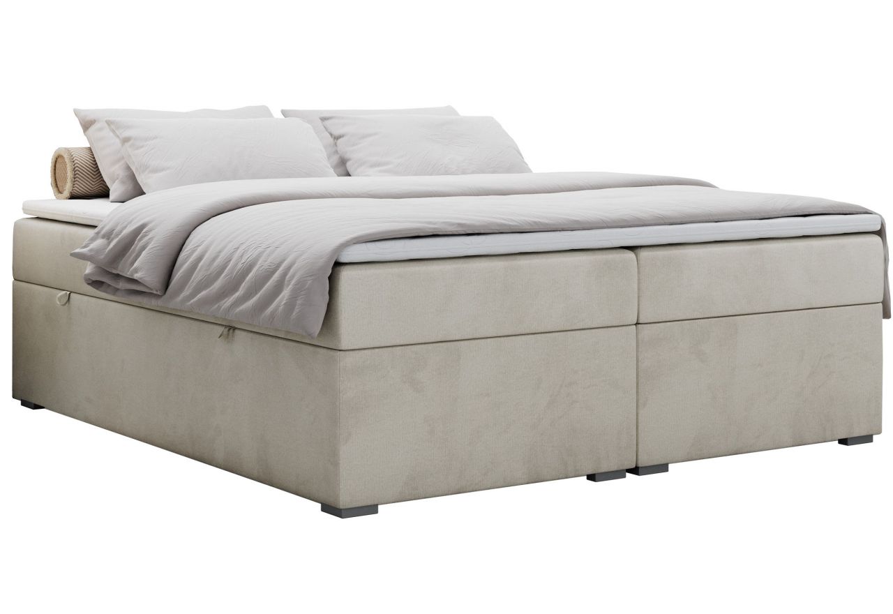 Łóżko kontynentalne bez wezgłowia BESS 200x200 - Monolith 02 - beżowy - OUTLET