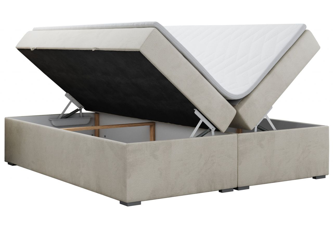 Łóżko kontynentalne bez wezgłowia BESS 160x200 - Monolith 02 - beżowy - OUTLET