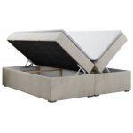 Łóżko kontynentalne bez wezgłowia BESS 160x200 - Monolith 02 - beżowy - OUTLET