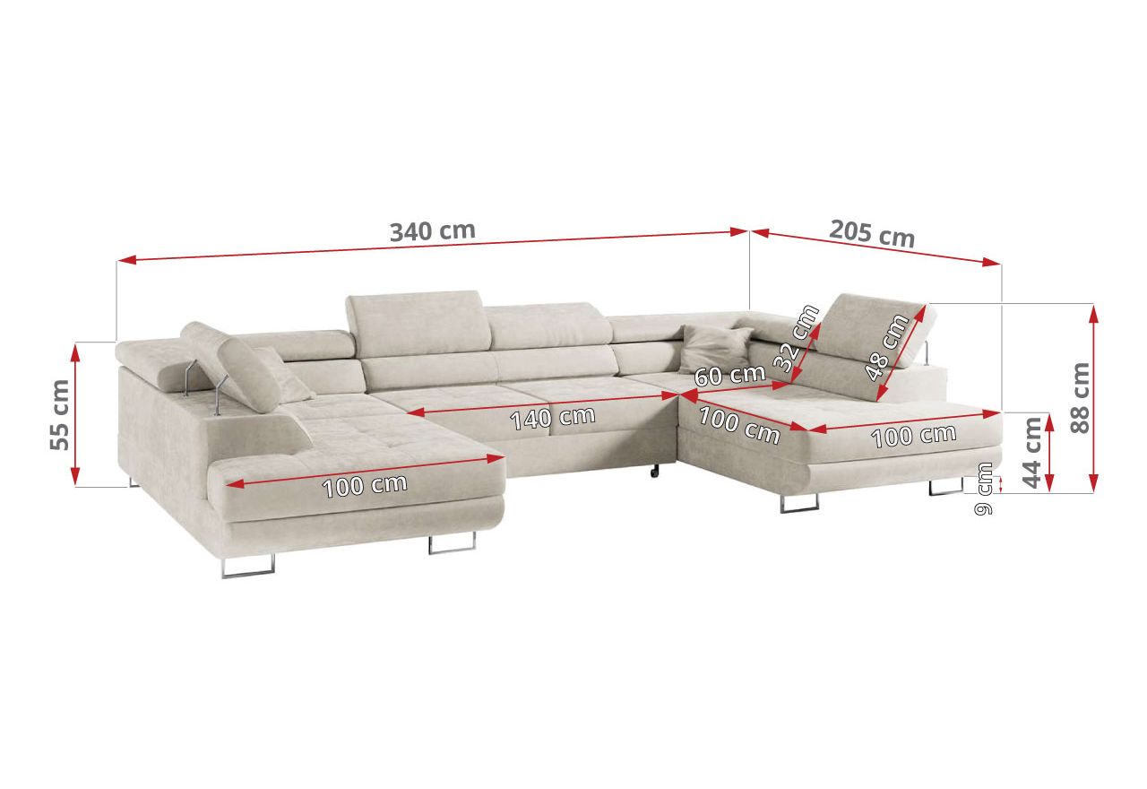 Narożnik GUSTAW U - Monolith 02 - beżowy - OUTLET