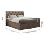 Łóżko kontynentalne ALDA 200x200 - Monolith 15 - brązowy - OUTLET