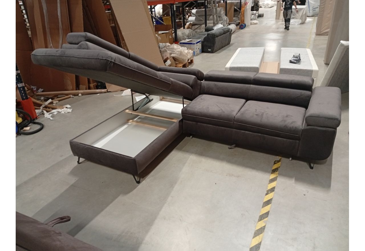 Narożnik PETER L - Monolith 92 - ciemny szary - OUTLETU