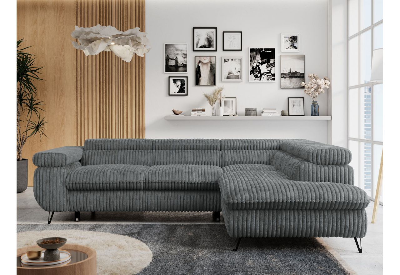 Narożnik PETER L - Tilia 90 - szary - OUTLETU