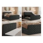 Łóżko kontynentalne PARIS KING DUO 200x200 - Matana 05 - ciemny szary - OUTLET