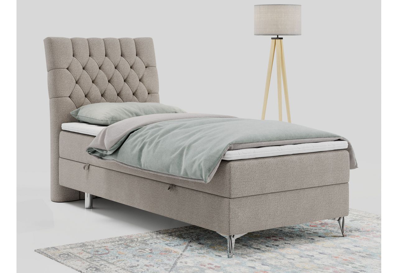 Łóżko kontynentalne MILEN 90x200 - Matana 17 - beżowy - OUTLET