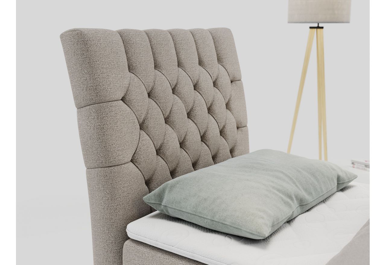 Łóżko kontynentalne MILEN 90x200 - Matana 17 - beżowy - OUTLET