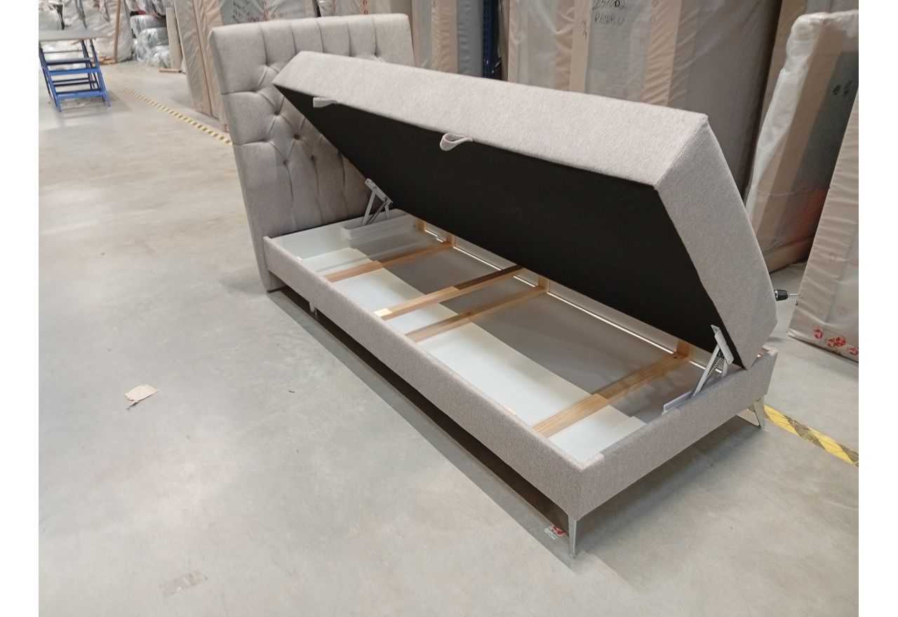 Łóżko kontynentalne MILEN 90x200 - Matana 17 - beżowy - OUTLET