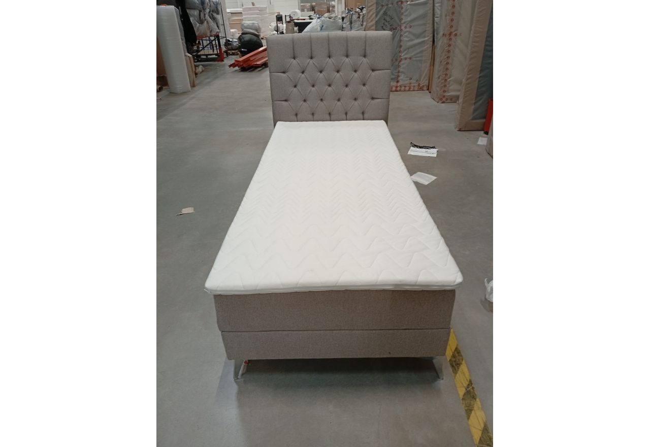 Łóżko kontynentalne MILEN 90x200 - Matana 17 - beżowy - OUTLET