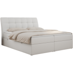 Łóżko kontynentalne DIEGOS 180x200 - Soft 17 - biała ekoskóra - OUTLET