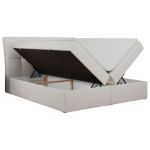 Łóżko kontynentalne DIEGOS 180x200 - Soft 17 - biała ekoskóra - OUTLET