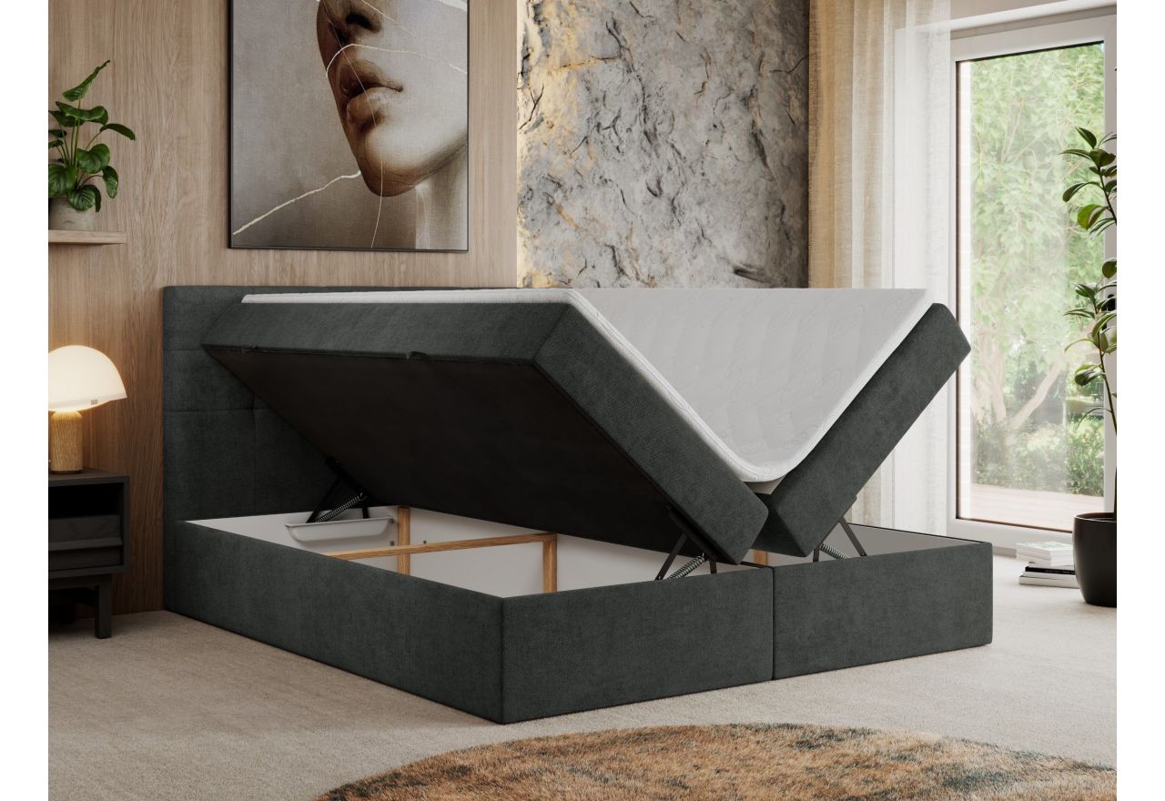 Łóżko kontynentalne CENTOS 180x200 - Matana 05 - ciemny szary - OUTLET