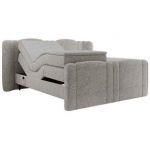 Łóżko kontynentalne, elektrycznie sterowane z pilota - FORTINA 200x200 - H4 - jasnoszary, struktura