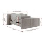 Łóżko kontynentalne, elektrycznie sterowane z pilota - FORTINA 160x200 - H4 - jasnoszary, struktura