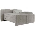 Łóżko kontynentalne, elektrycznie sterowane z pilota - FORTINA 160x200 - H4 - jasnoszary, struktura