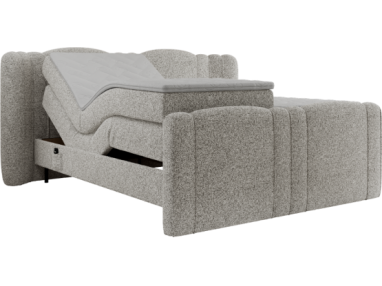 Łóżko kontynentalne, elektrycznie sterowane z pilota - FORTINA 200x200 - H3 - jasnoszary, struktura