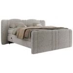 Łóżko kontynentalne, elektrycznie sterowane z pilota - FORTINA 140x200 - H3 - jasnoszary, struktura