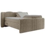 Łóżko kontynentalne, elektrycznie sterowane z pilota - FORTINA 180x200 - H4 - ciemnobeżowy, struktura