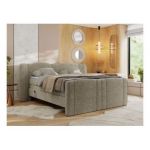 Łóżko kontynentalne, elektrycznie sterowane z pilota - FORTINA 160x200 - H4 - ciemnobeżowy, struktura