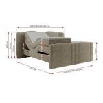 Łóżko kontynentalne, elektrycznie sterowane z pilota - FORTINA 160x200 - H4 - ciemnobeżowy, struktura