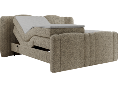 Łóżko kontynentalne, elektrycznie sterowane z pilota - FORTINA 180x200 - H3 - ciemnobeżowy, struktura